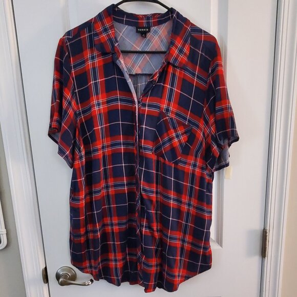 torrid Tops - Women's Button Down Plaid Shirt